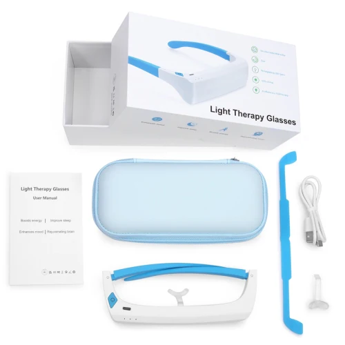 Blue White Led Light Pressure Sad Therapy Glasses - Image 11