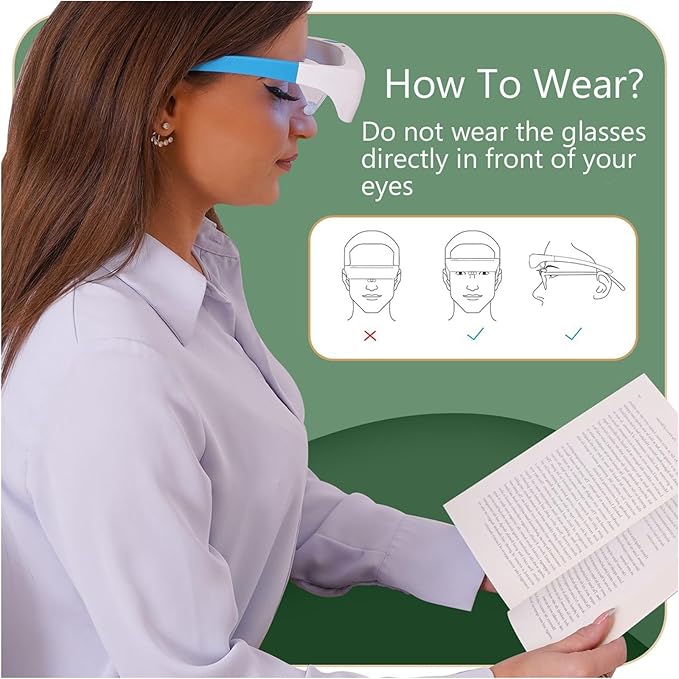 Blue White Led Light Pressure Sad Therapy Glasses - Image 6