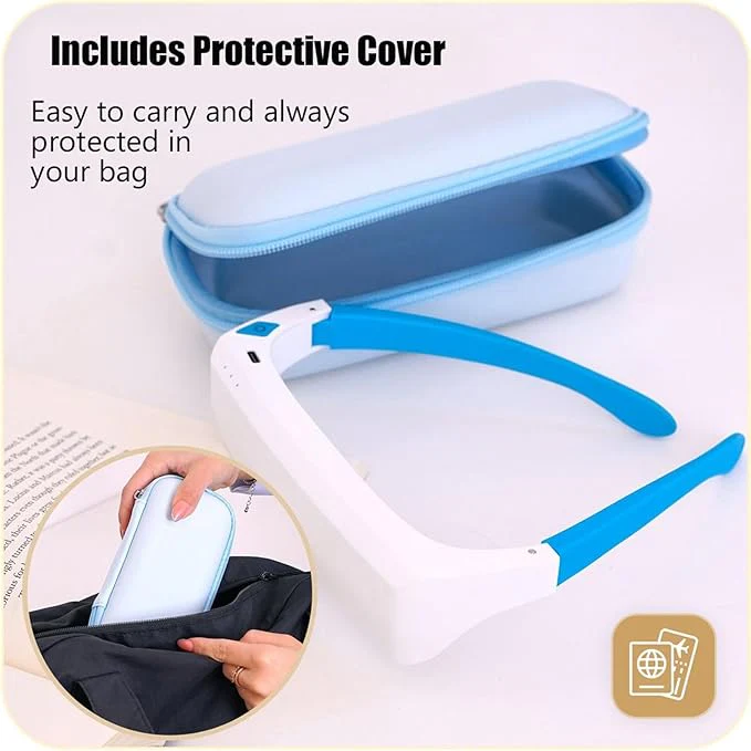 Blue White Led Light Pressure Sad Therapy Glasses - Image 9