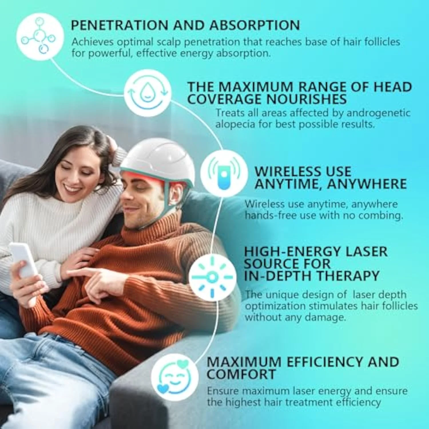 Red Light Helmet For Hair Regrowth（Cordless Device） - Image 6